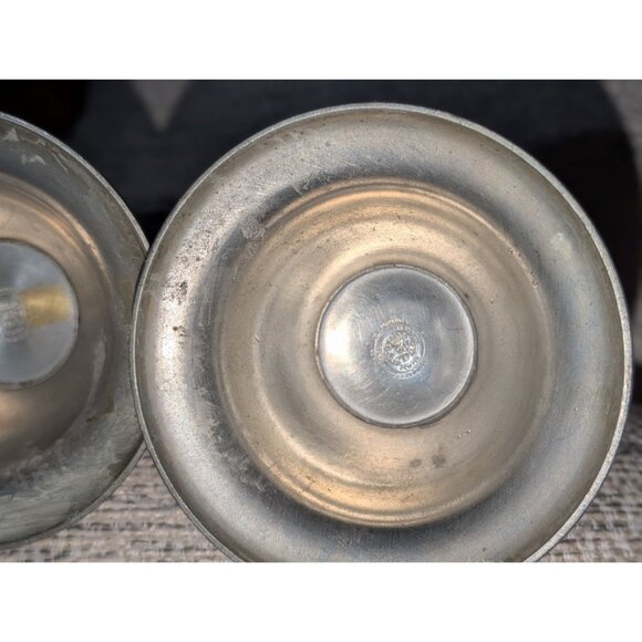 Royal Holland Pewter KDM Candlesticks Pair Made In Portugal By Daalderop 8" Tall - Picture 11 of 12